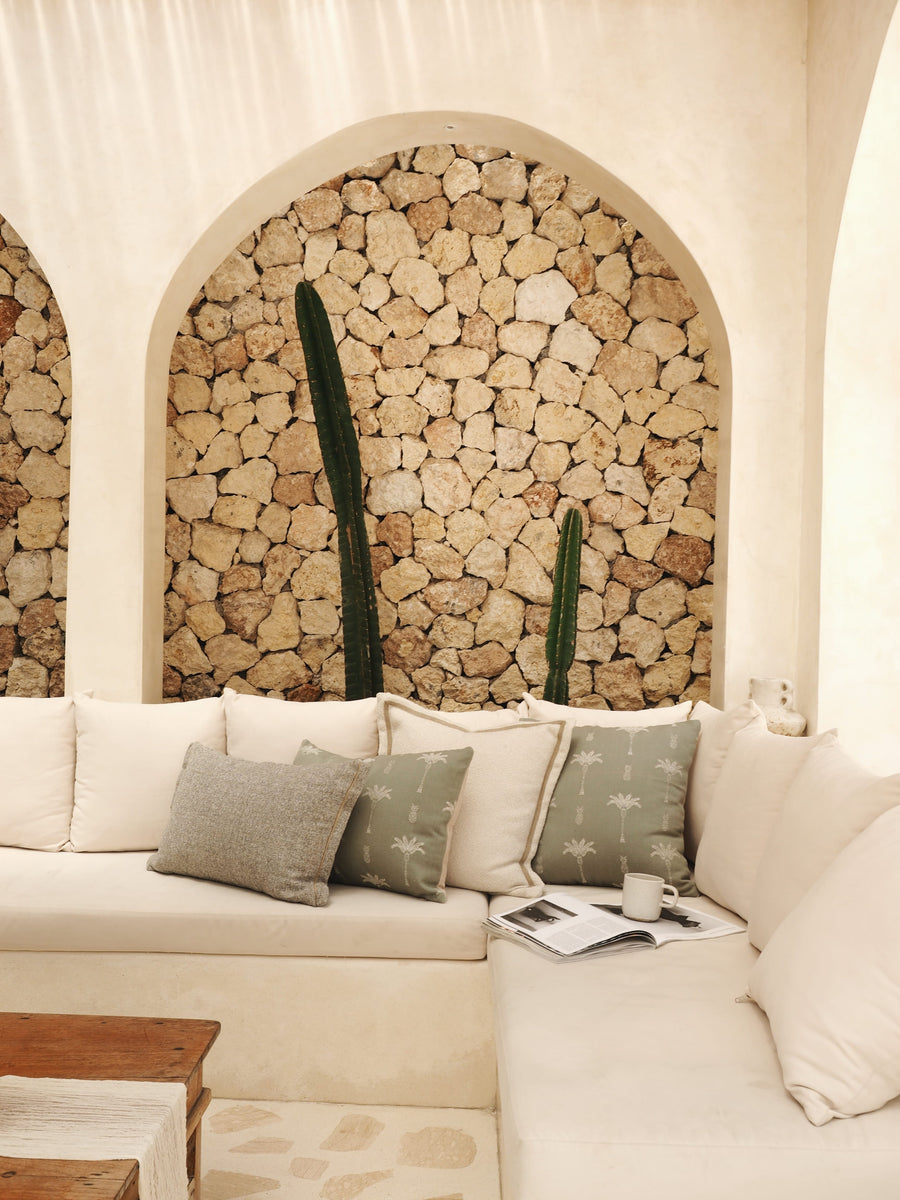 Velvet Boucle Sofa Cushion Throw Pillow White Lumbar Living DNA Singapore