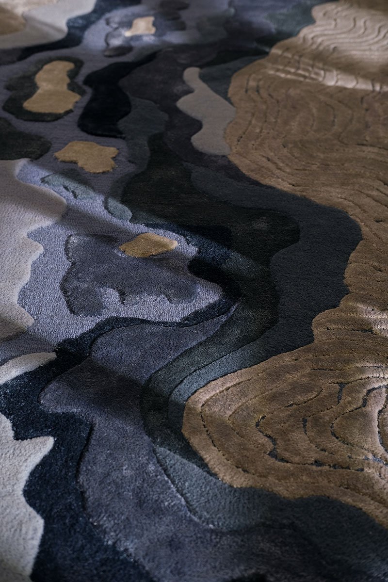 Flux Modern Abstract Living Room Bedroom Rug Tencel Carpets