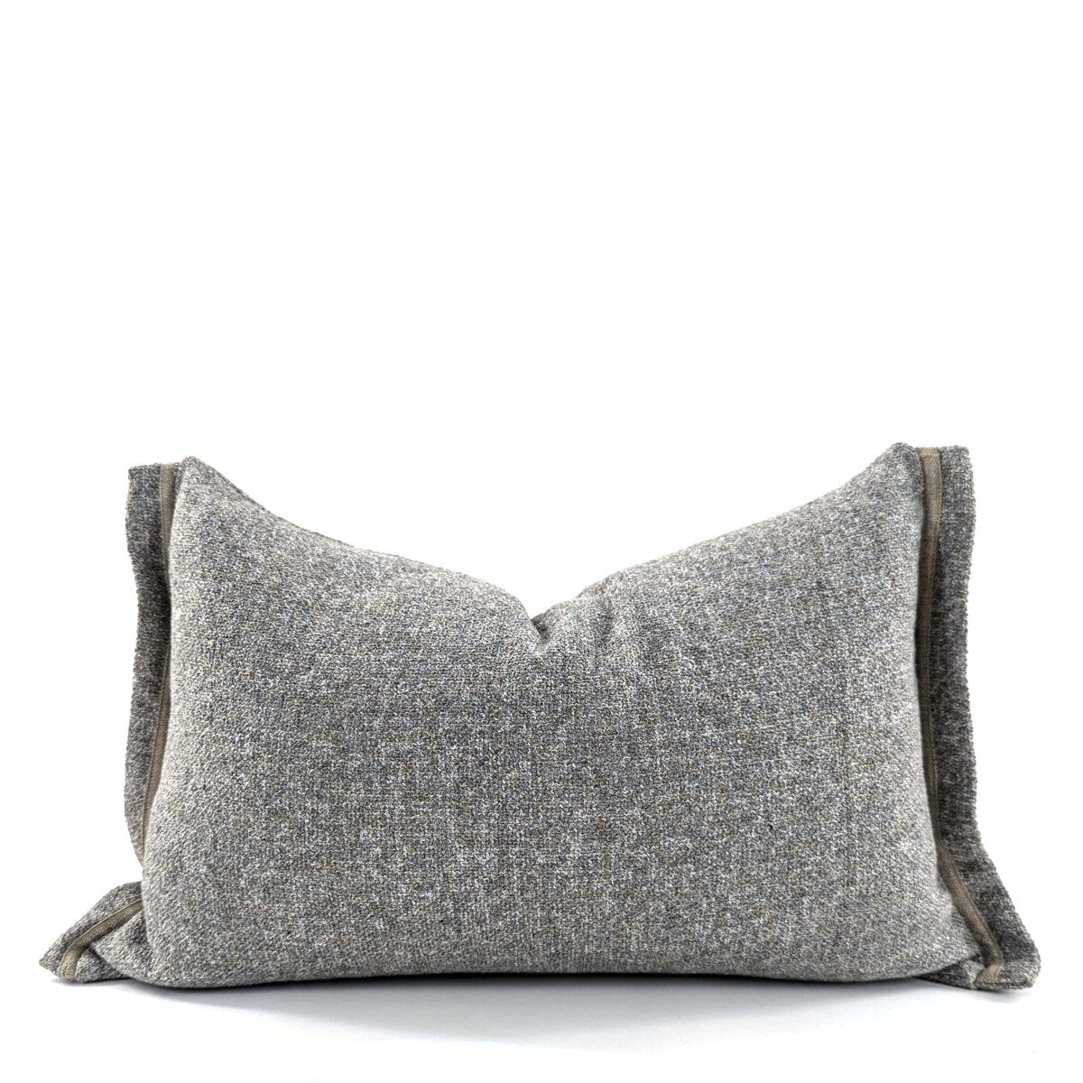 Load image into Gallery viewer, Cushions Velvet Boucle Cushion Cover - Grey Rectangle - With linen trim