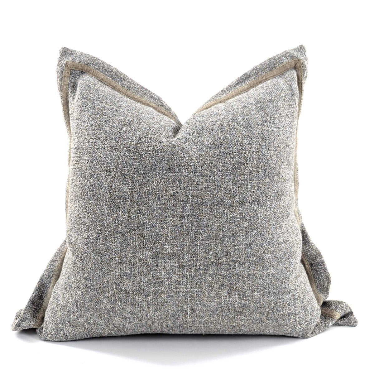 Load image into Gallery viewer, Cushions Velvet Boucle Cushion Cover - Grey Square - With linen trim