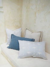 Load image into Gallery viewer, Cushions Velvet Boucle Cushion Cover - Indigo Square - With linen trim