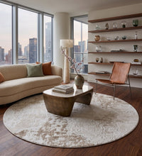 将图片加载到图库查看器，Rugs Abstract Mayfair Cream Round Rug - 200 cm round