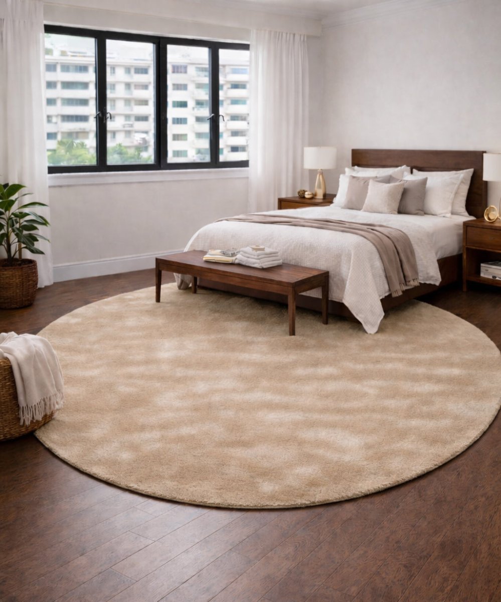 将图片加载到图库查看器，Rugs Alchemy Biscuit Beige Round Rug - 200 cm diameter