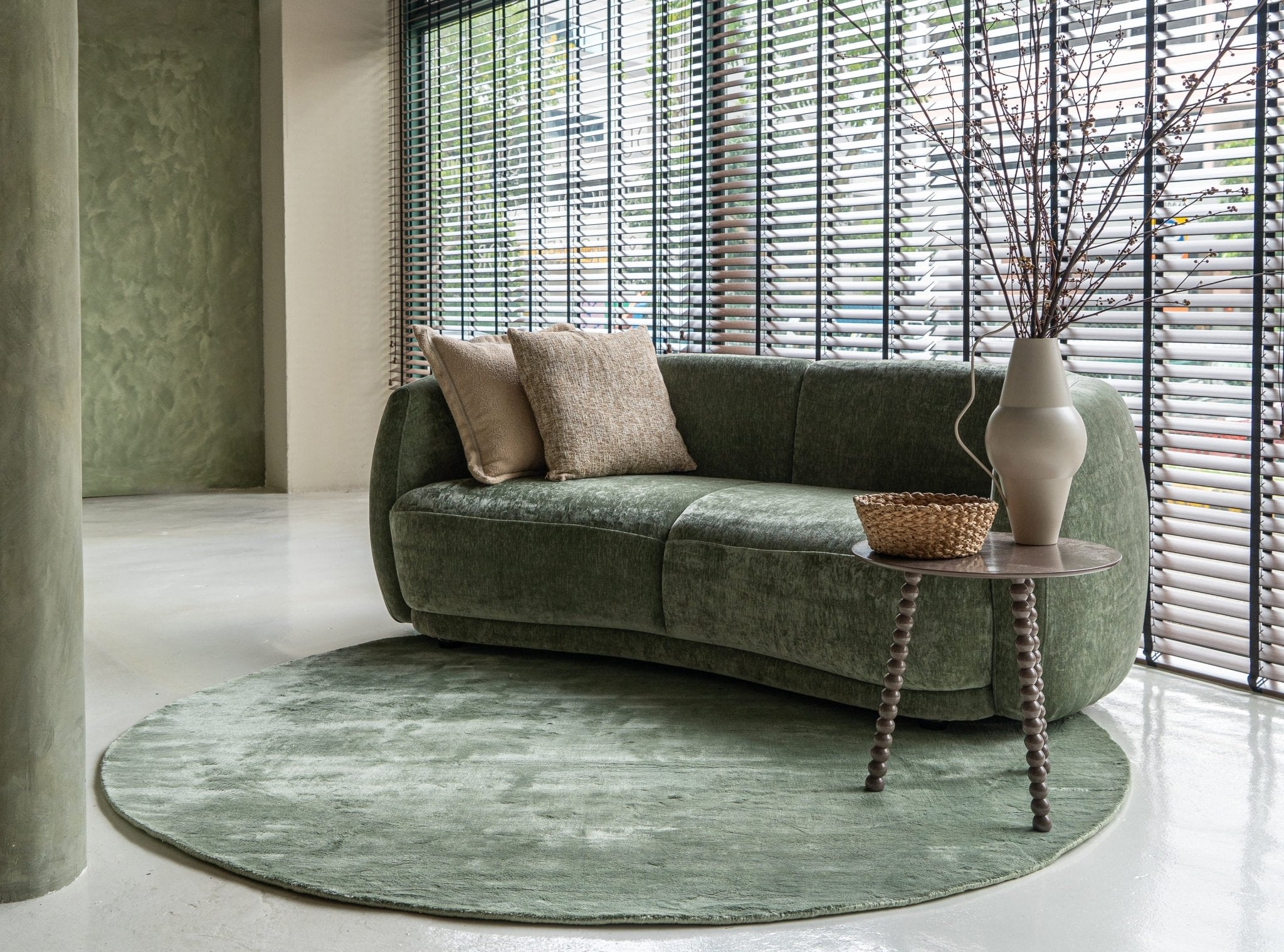 将图片加载到图库查看器，Rugs Alchemy Matcha Green Round Rug - 200 cm diameter