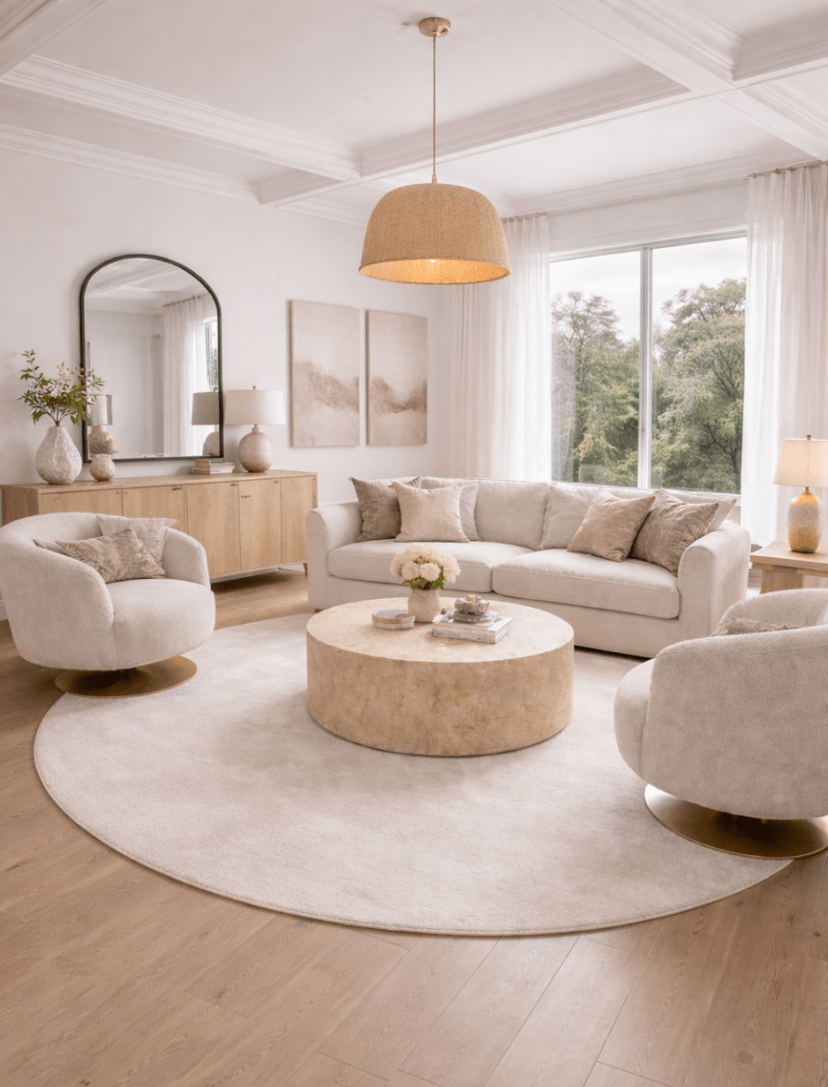 画像をギャラリービューアに読み込む, Rugs Alchemy Oat White Round Rug - 200 cm diameter