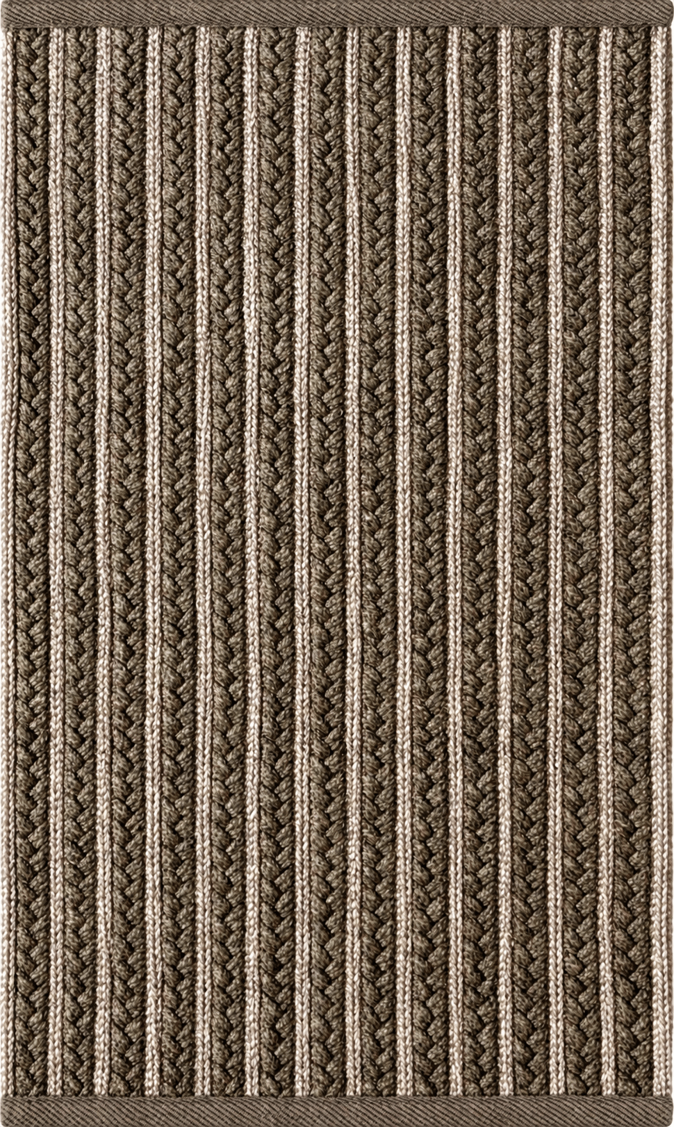 画像をギャラリービューアに読み込む, Rugs Cabana Braided Stripe Indoor &amp; Outdoor Washable Rug - Brown + White