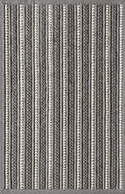 画像をギャラリービューアに読み込む, Rugs Cabana Braided Stripe Indoor &amp; Outdoor Washable Rug - Grey + White