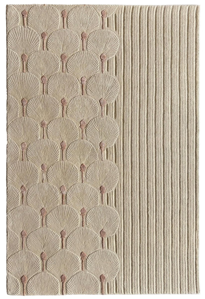 Draft Cream Beige Luxury Custom Handmade Rug | Living DNA