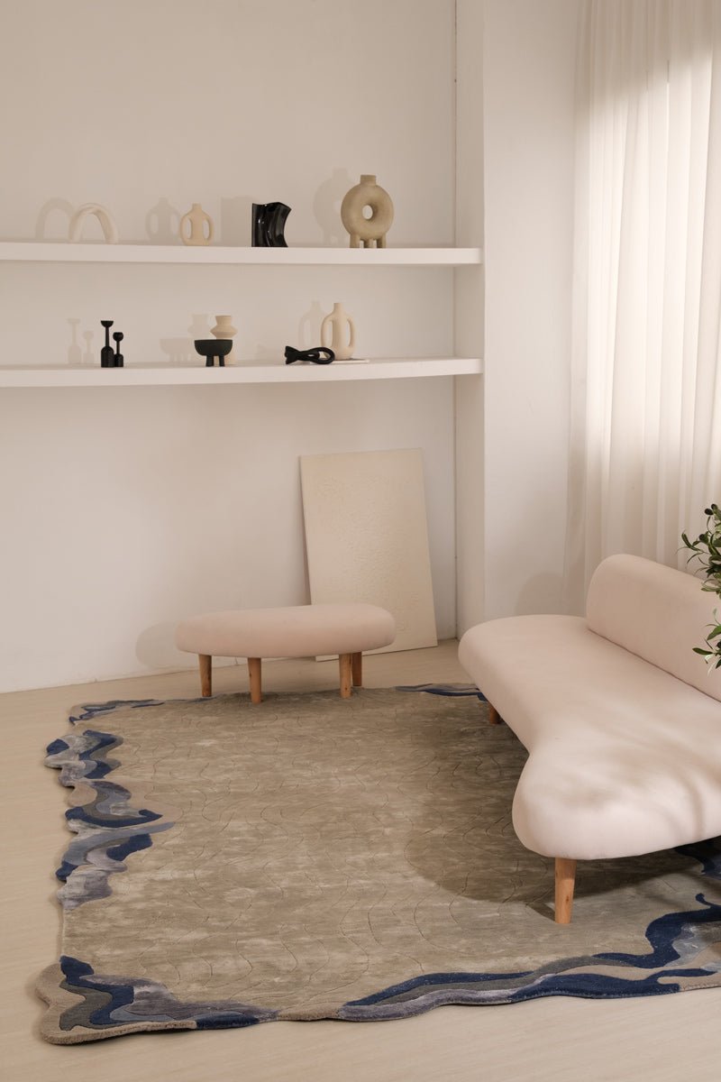 Flux Grey Blue Contemporary Soft Rug 200 x 300cm - Living DNA SG