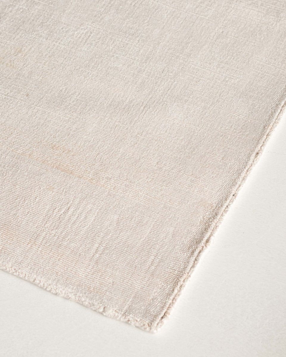 Lithe Cream Solid Handloom Rug for Living Room, Bedroom, Lounge