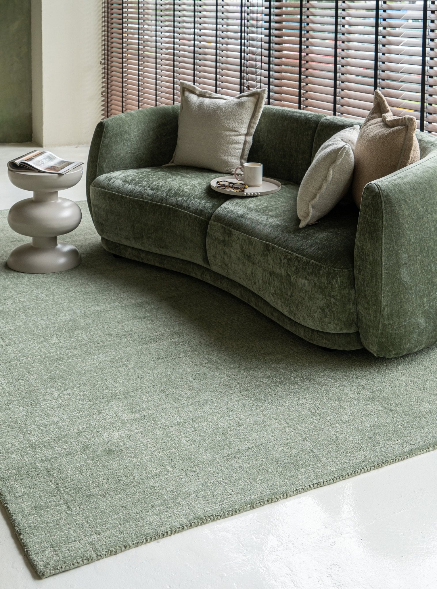 将图片加载到图库查看器，Rugs Lithe Matcha Green Washable Rug - 120 x 180 cm