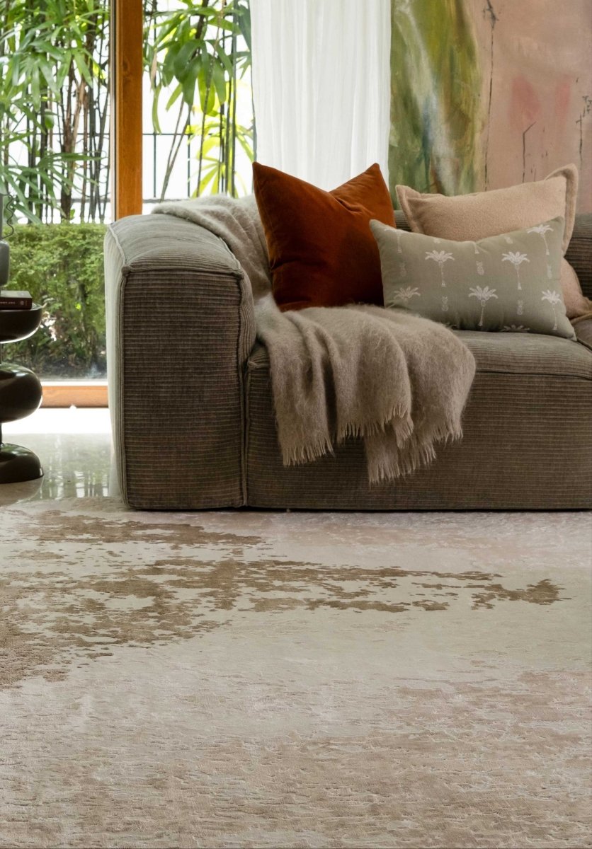 Mayfair Abstract Cream Rug | Luxury Designer Handmade Carpets