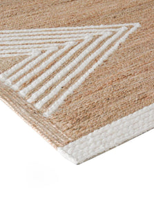 Rugs Triangles White Jute and Wool Rug [LAST 3 PCS] - 200 x 300 cm