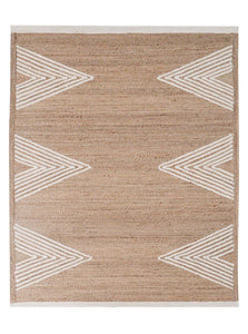 Rugs Triangles White Jute and Wool Rug [LAST 3 PCS] - 200 x 300 cm