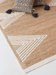 Rugs Triangles White Jute and Wool Rug [LAST 3 PCS] - 200 x 300 cm