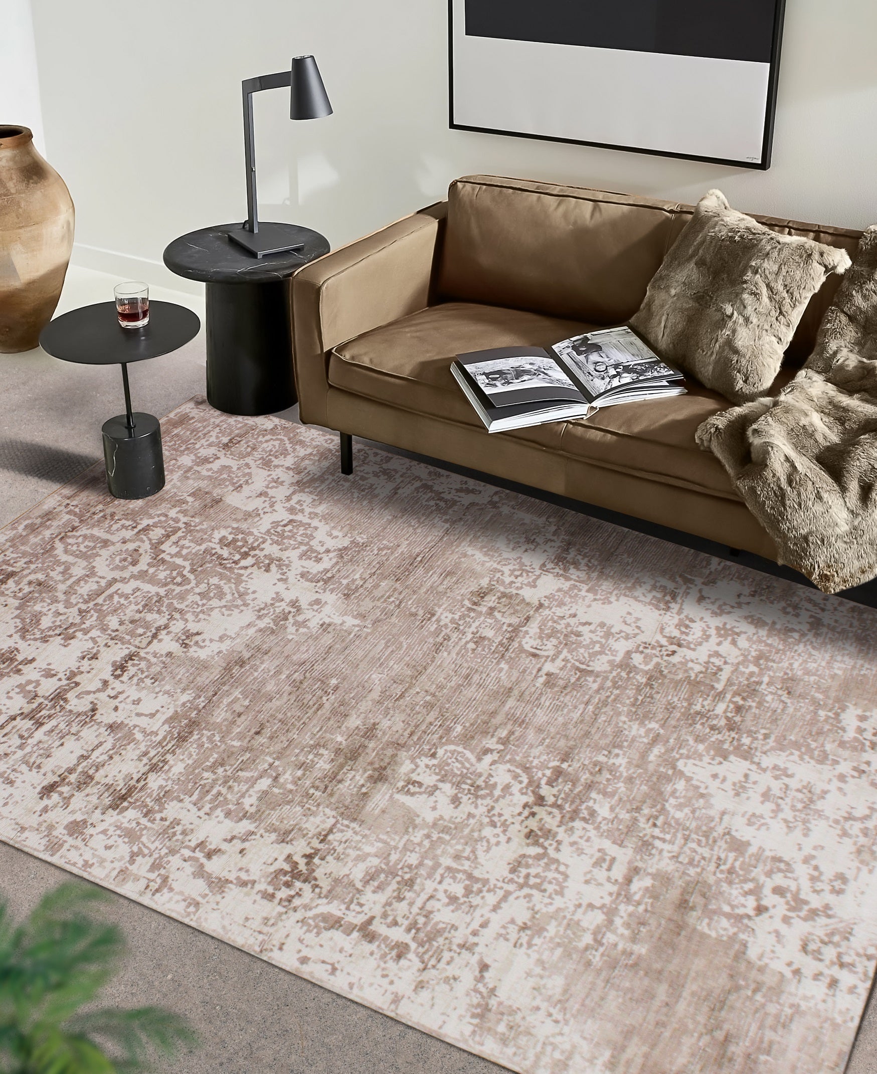 Load image into Gallery viewer, Beige Abstract Printed Rug 60 x 90 cm Mat