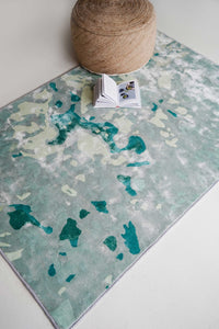 Green Agate Abstract Long Rug