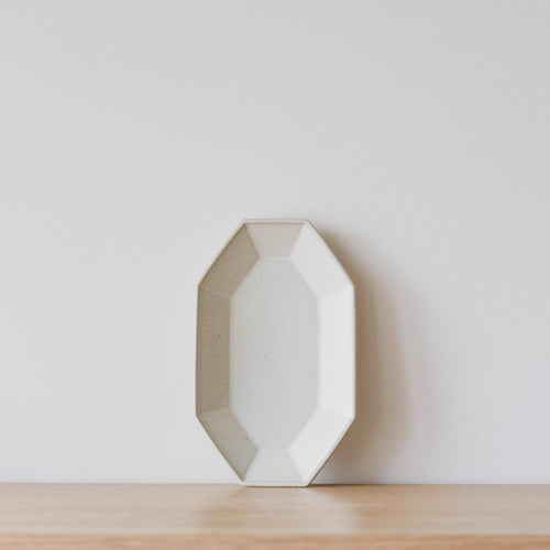Speckled White Octagon Plate
