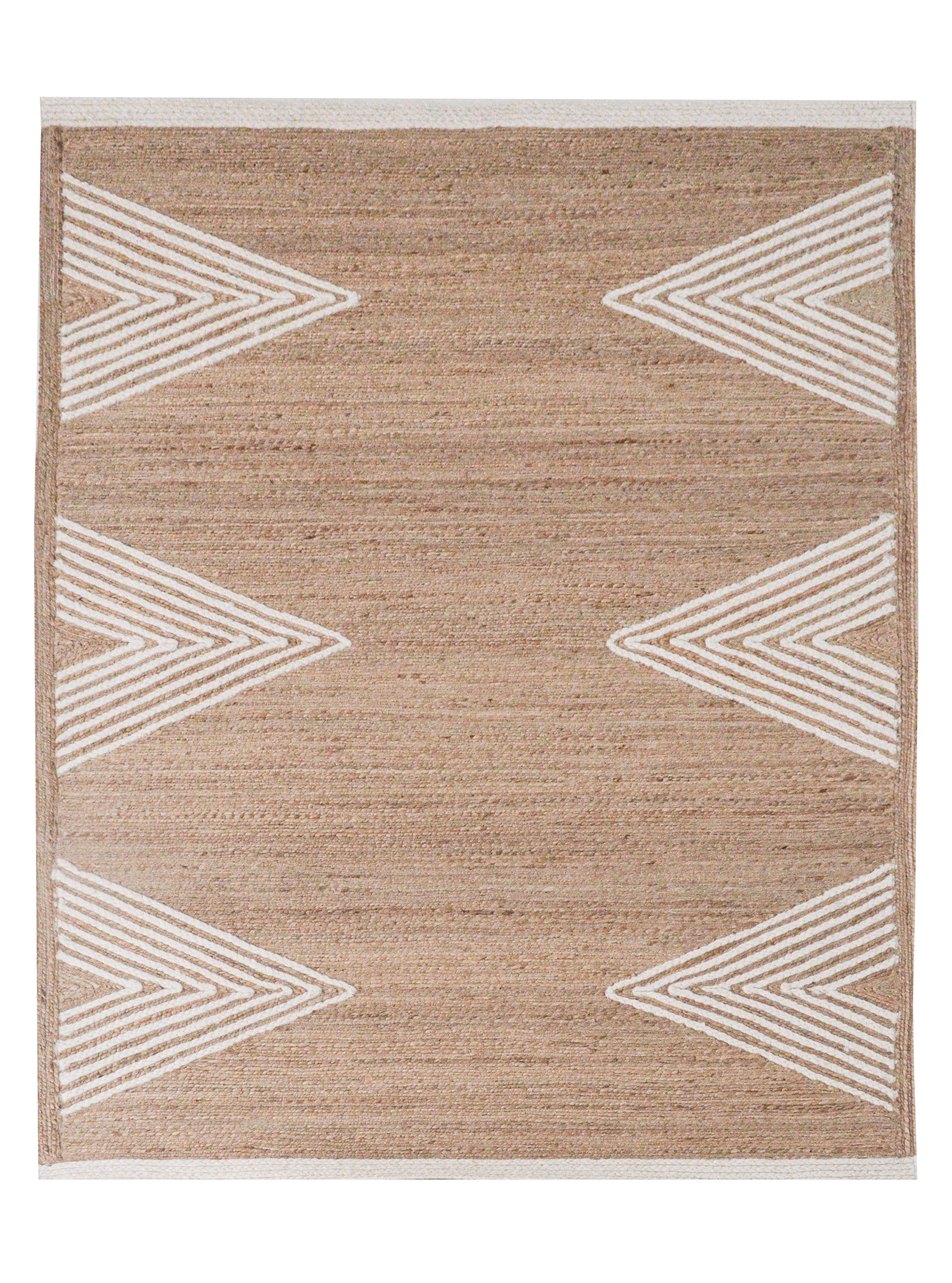 Load image into Gallery viewer, Triangles White Jute and Wool Rug