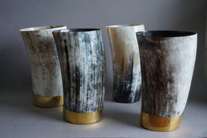 Vases African Vase with Brass Detail - Black -