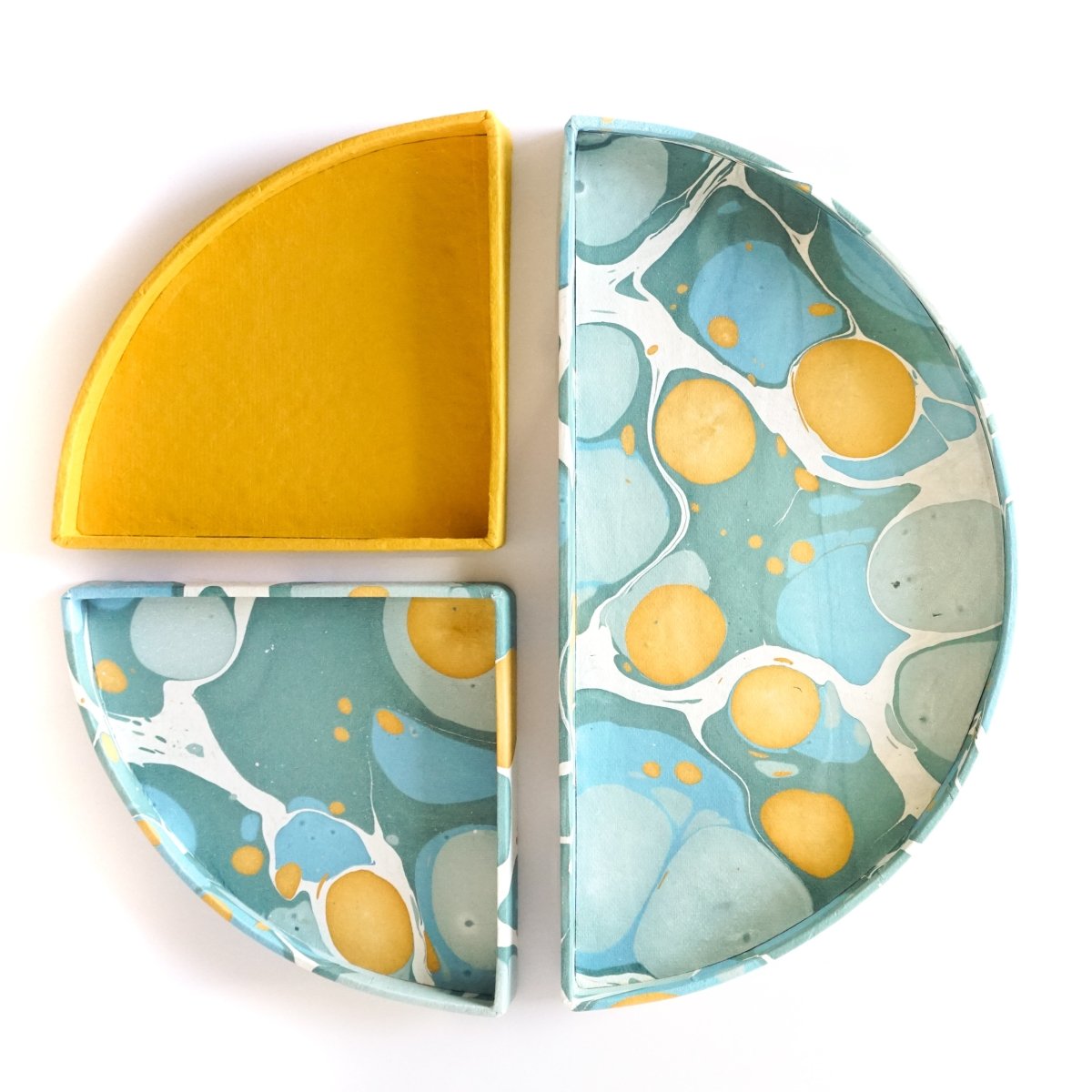Load image into Gallery viewer, Tabletop Decor Bento Tray Blue Mustard -