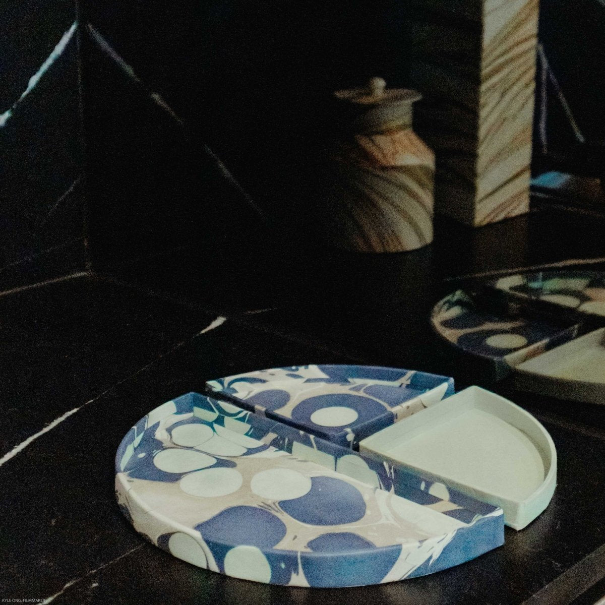 将图片加载到图库查看器，Tabletop Decor Bento Tray Mint Blue -