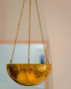 Tabletop Decor Brass Hanging Planter -