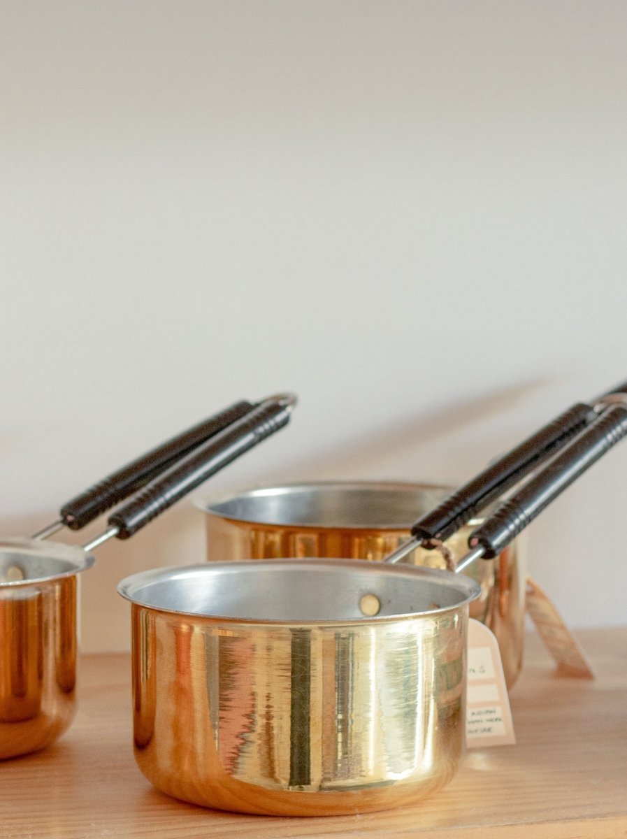 Tabletop Decor Brass Saucepans - Small