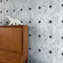 将图片加载到图库查看器，Wallpaper Cabochon White Gray Marble Wallpaper (Clearance) -