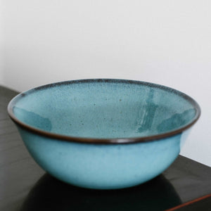Glossy Byzantine Blue Deep Dish Bowl -