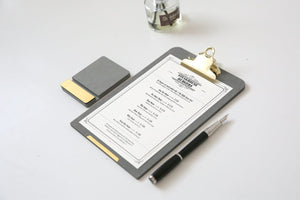 Desk Accessories Grey Gold Clipboard - A4 Portrait