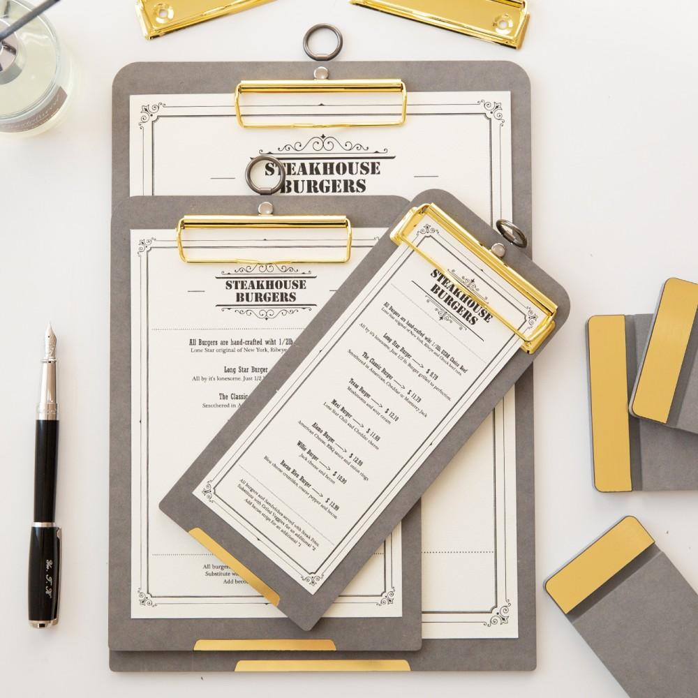 Load image into Gallery viewer, Desk Accessories Grey Gold Ring Clipboard - A4 Portrait