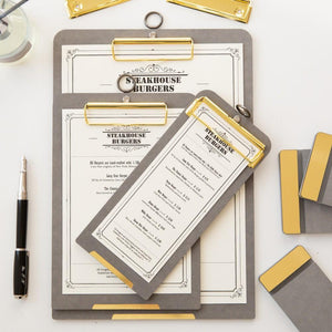 Desk Accessories Grey Gold Ring Clipboard - A4 Portrait