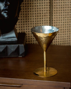 Tabletop Decor Hammered Brass Cocktail Glass -