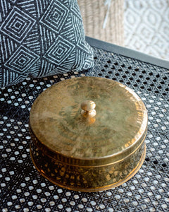 Tabletop Decor Hammered Brass Trinket Box -