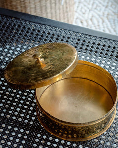 Tabletop Decor Hammered Brass Trinket Box -