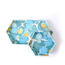 Cargar imagen en el visor de la galería, Tabletop Decor Hexagon Tray Blue Mustard -
