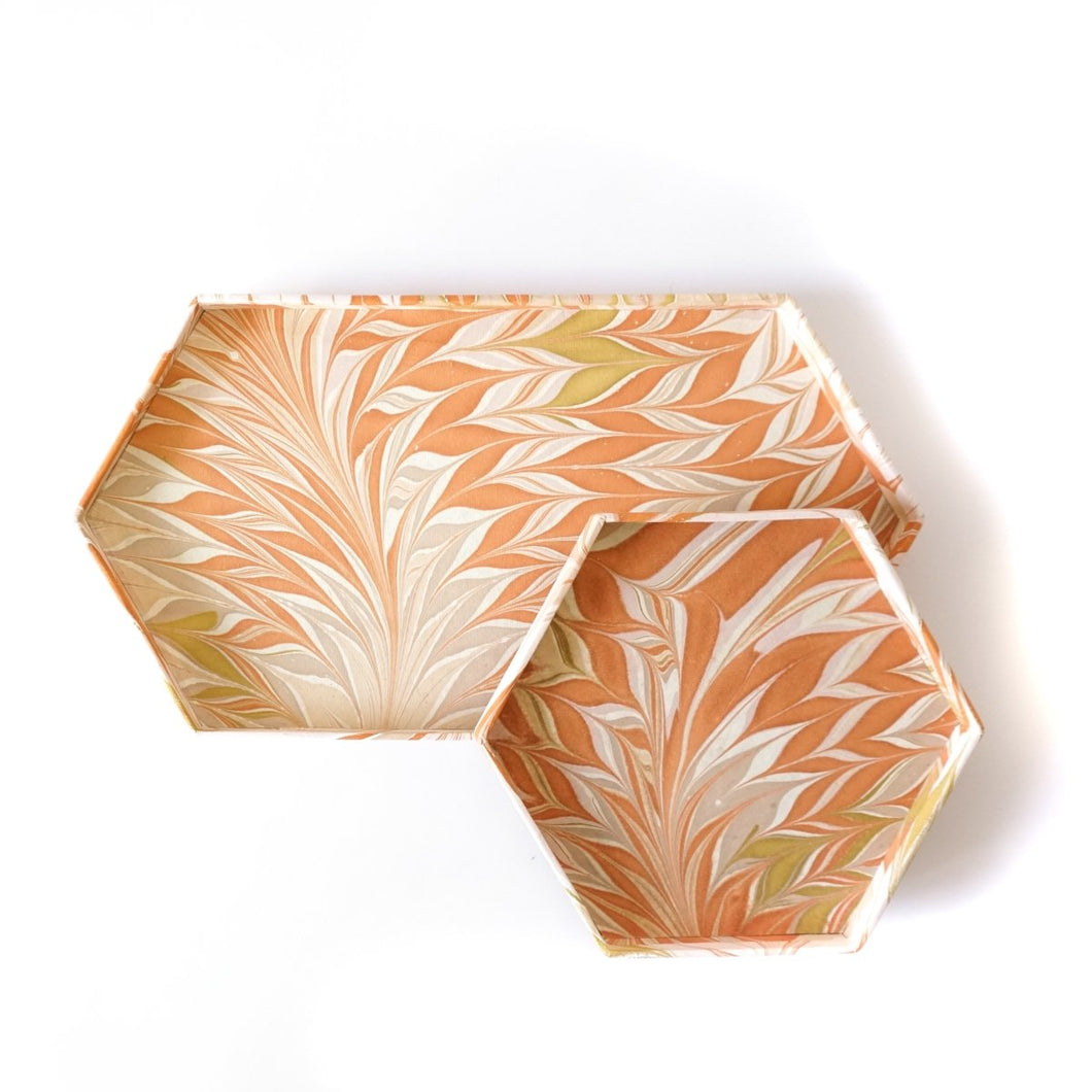 Tabletop Decor Hexagon Tray Orange -