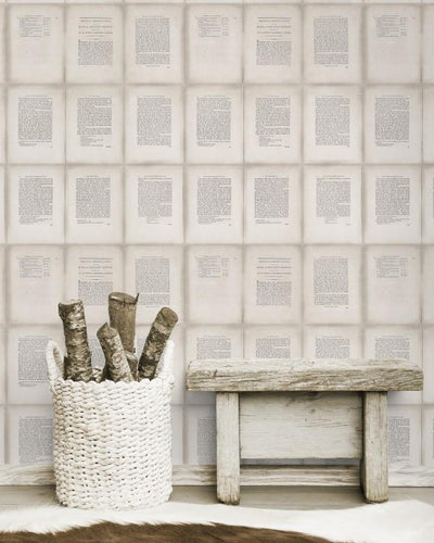 Wallpaper Inside Book Taupe -