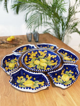 Load image into Gallery viewer, Dinnerware Lemon Ceramic 7pc Party Platter - Blue -