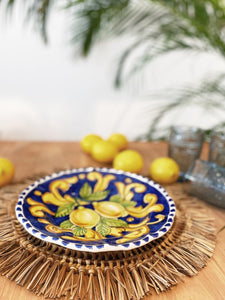 Dinnerware Lemon Ceramic Deep Plate - Blue -