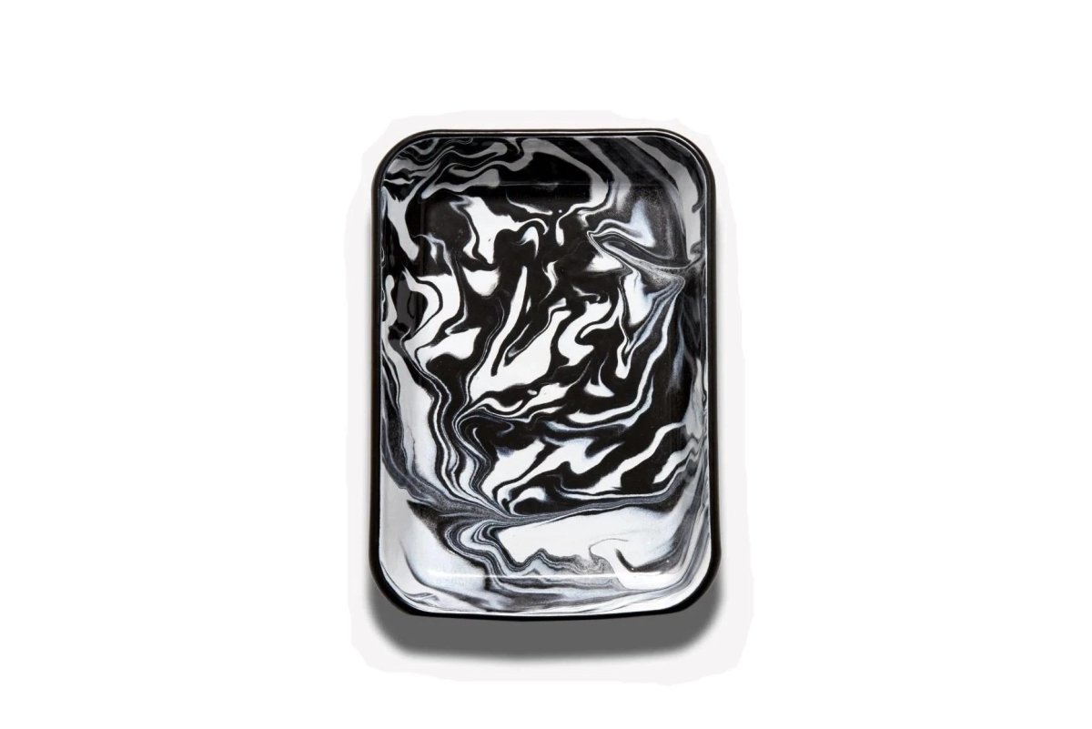 Cargar imagen en el visor de la galería, Dinnerware Marble Enamel Baking Dish Black - Small