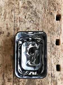 Dinnerware Marble Enamel Baking Dish Black - Small