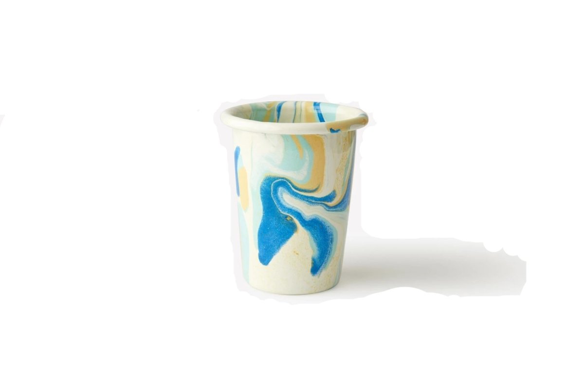 Cargar imagen en el visor de la galería, Dinnerware Marble Enamel Tumbler Lemon Cream -