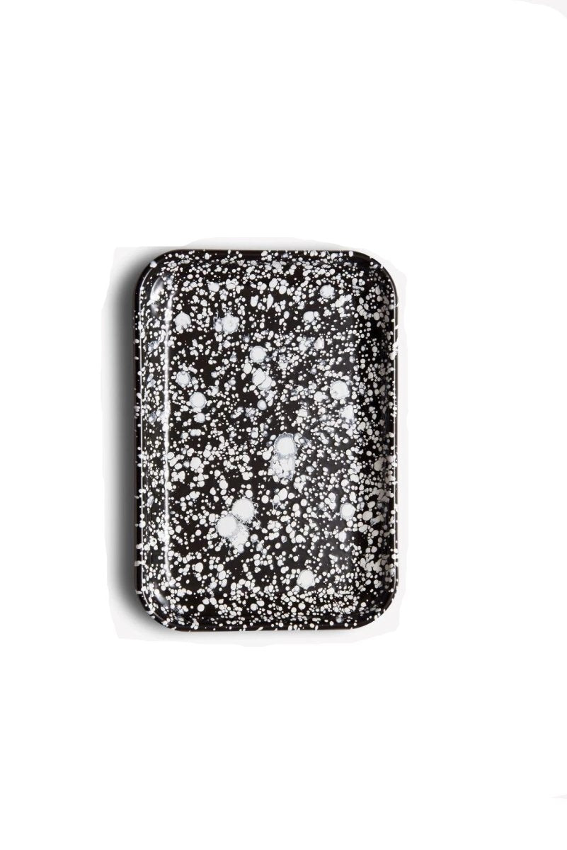 将图片加载到图库查看器，Dinnerware Monochrome Enamel Tray Black -