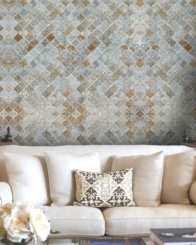 Cargar imagen en el visor de la galería, Wallpaper Morocco Tiles Moroccan Wallpaper -