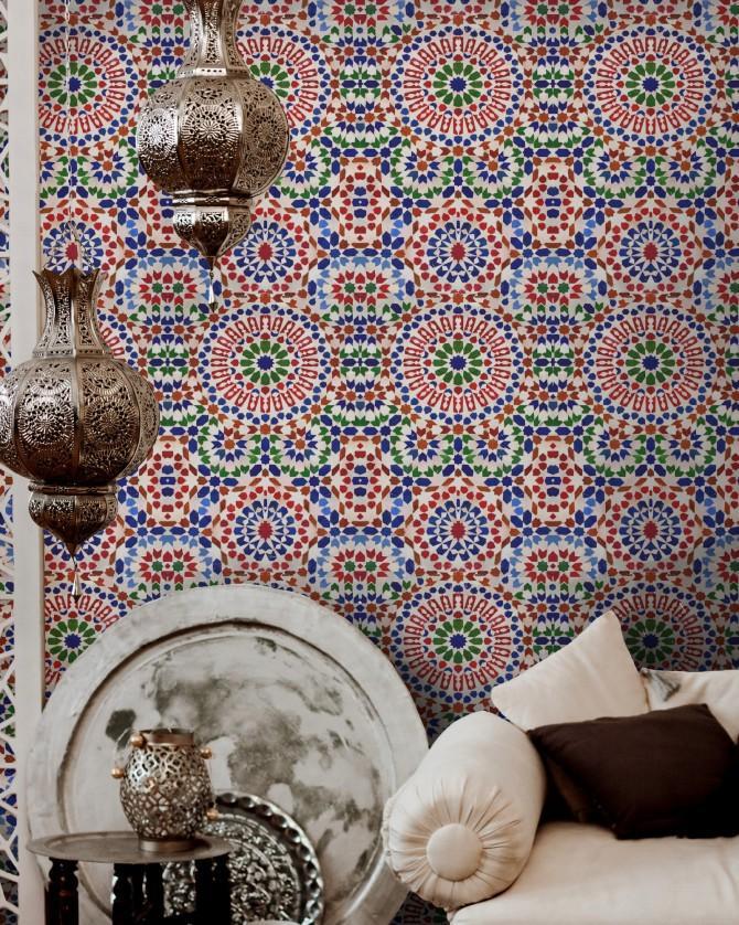Cargar imagen en el visor de la galería, Wallpaper Mosaic Moroccan Wallpaper -
