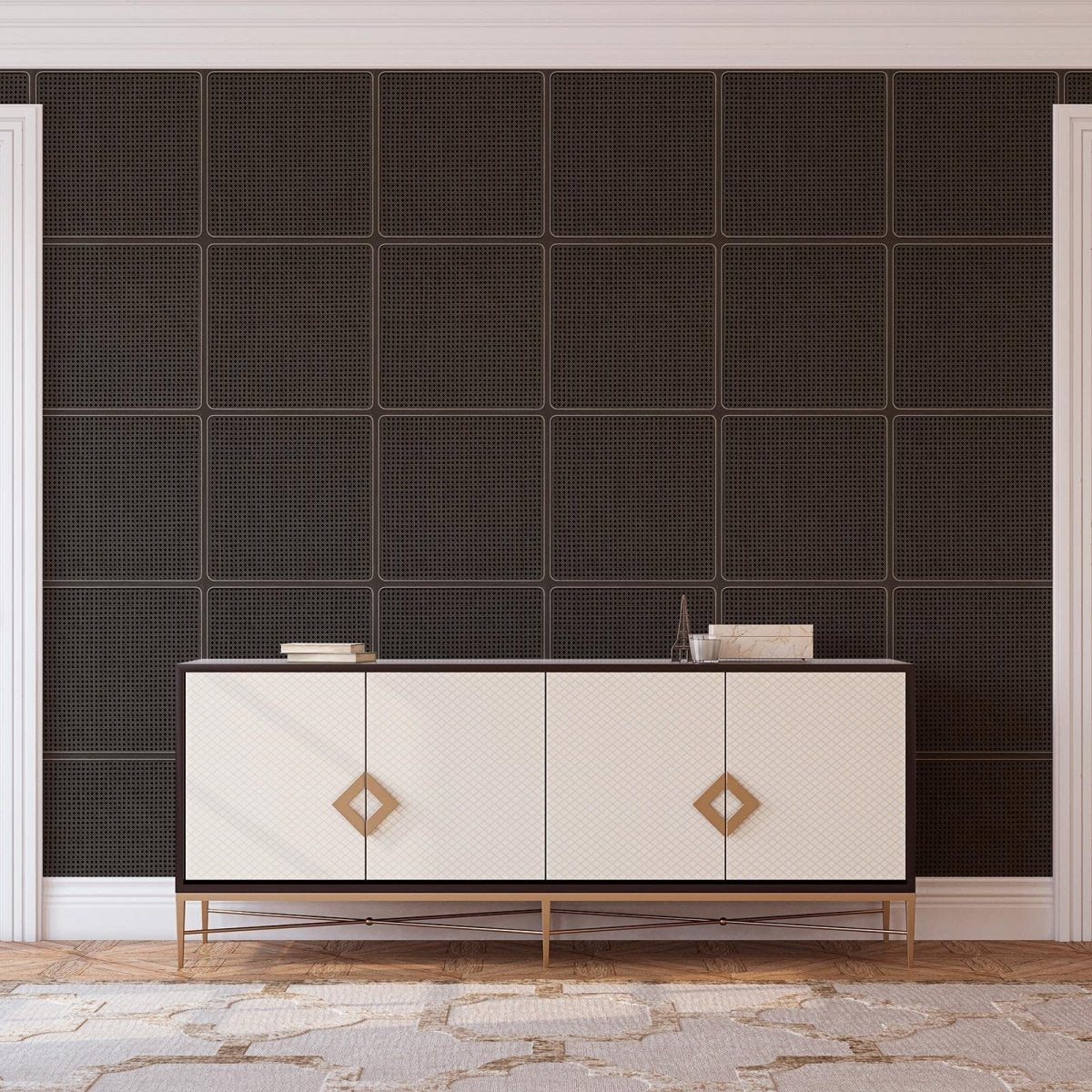 将图片加载到图库查看器，Wallpaper Rattan Webbing Square -