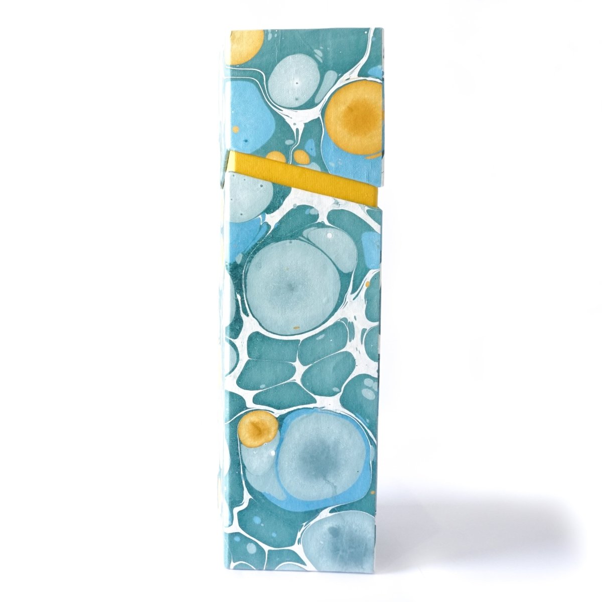 Load image into Gallery viewer, Tabletop Decor Rectangular Wine Box Blue Mustard -