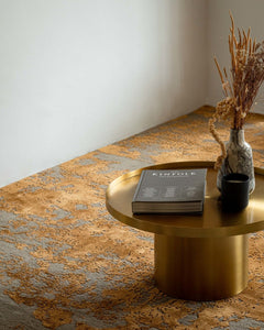 Rugs Abstract Burnished Gold and Dark Taupe Handknotted Rug - 170 x 240 cm